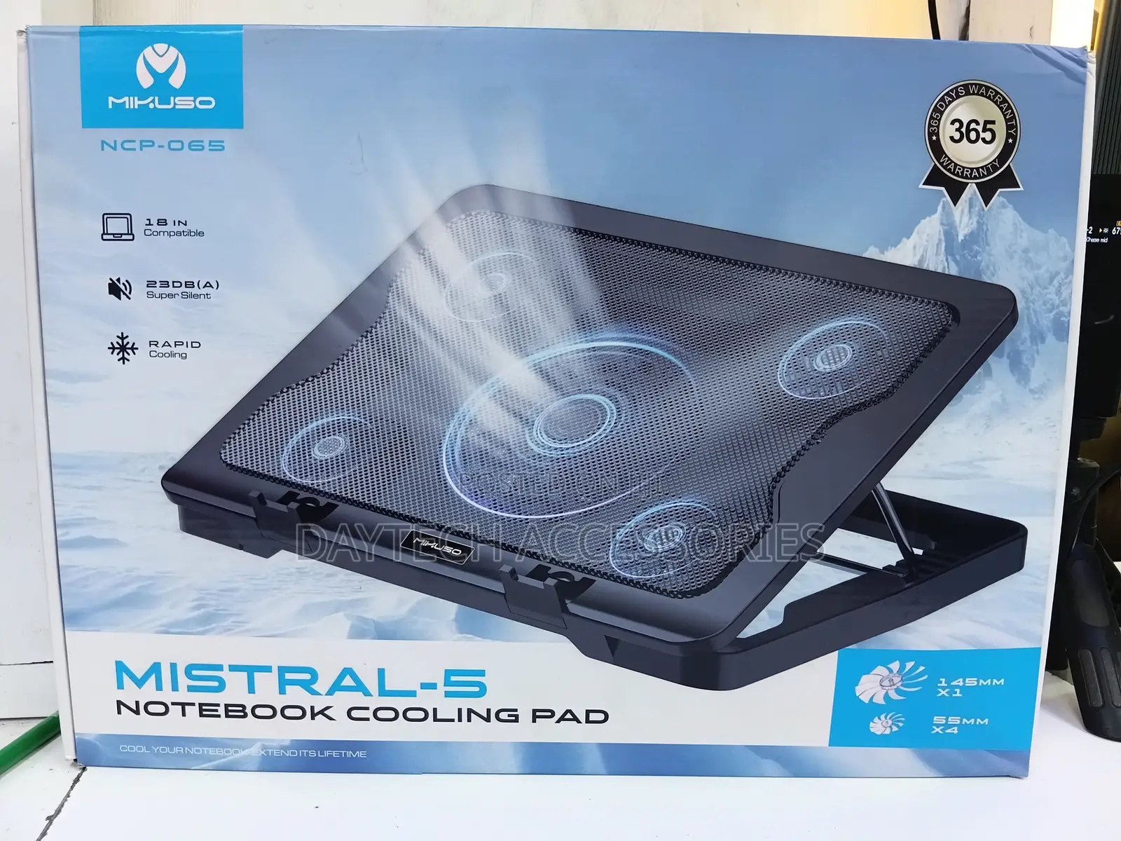 Mikuso Mistral-5 NCP-065 Laptop Cooling Pad With 5 Blue Led Fans.