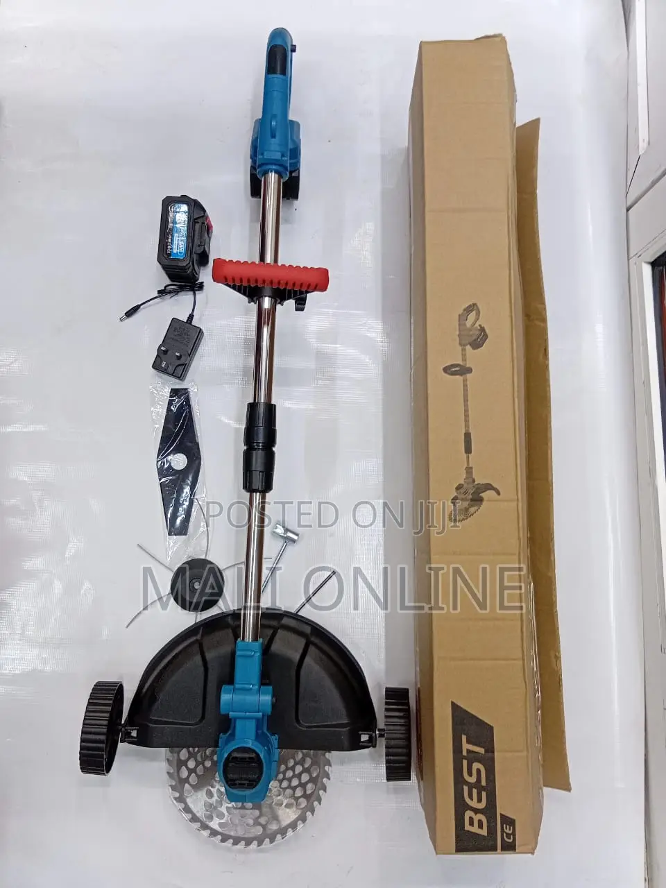 Cordless Brush Cutter 9 Inch Electric Weed Wacker With Wheels