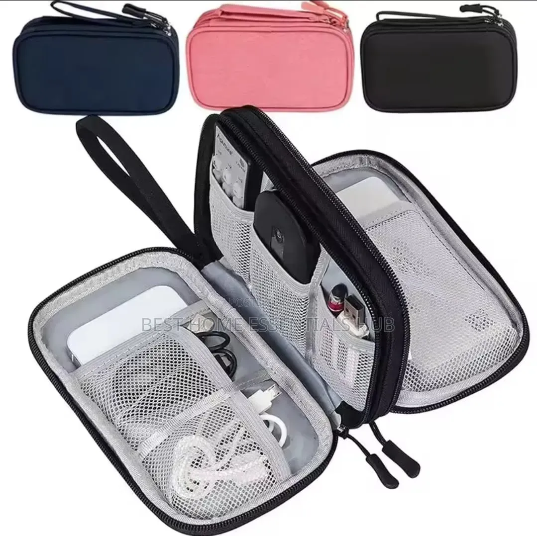 *Travel Cable Organizer Bag Portable Power Bank Organizer Bag