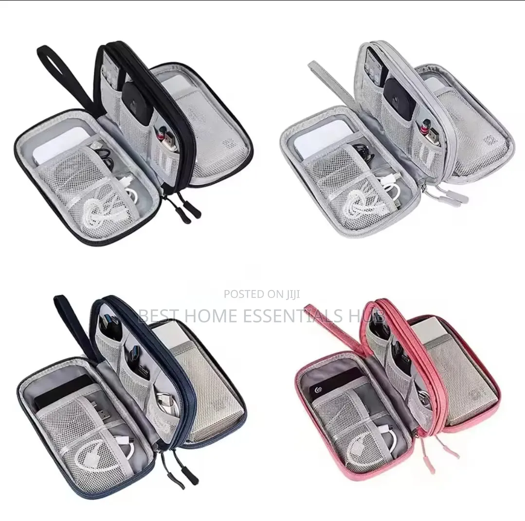*Travel Cable Organizer Bag Portable Power Bank Organizer Bag