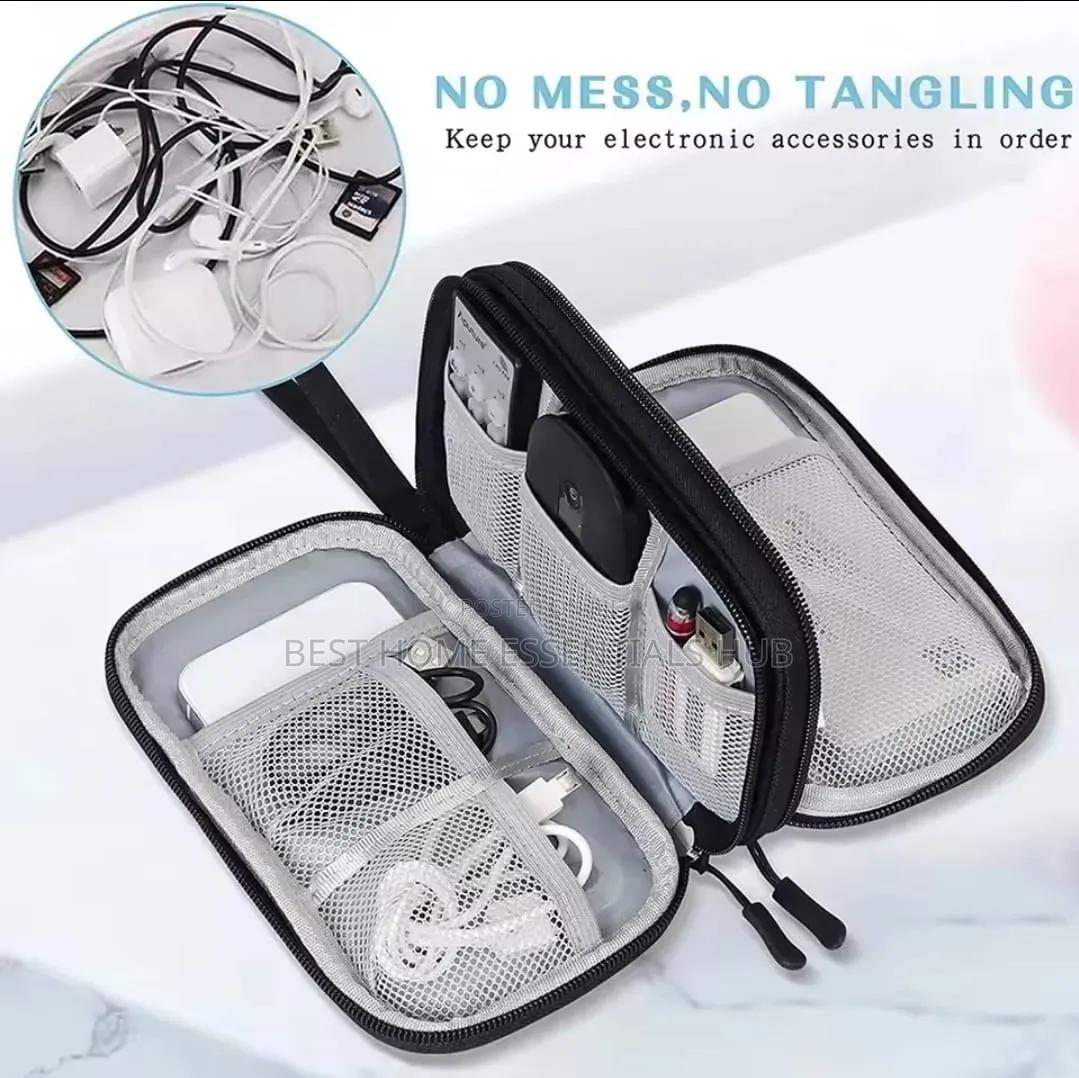 *Travel Cable Organizer Bag Portable Power Bank Organizer Bag