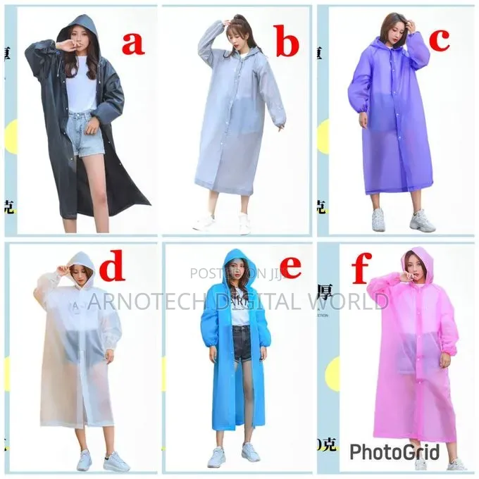 Long Eva Material Plastic Raincoat Waterproof Rain Coat Adults