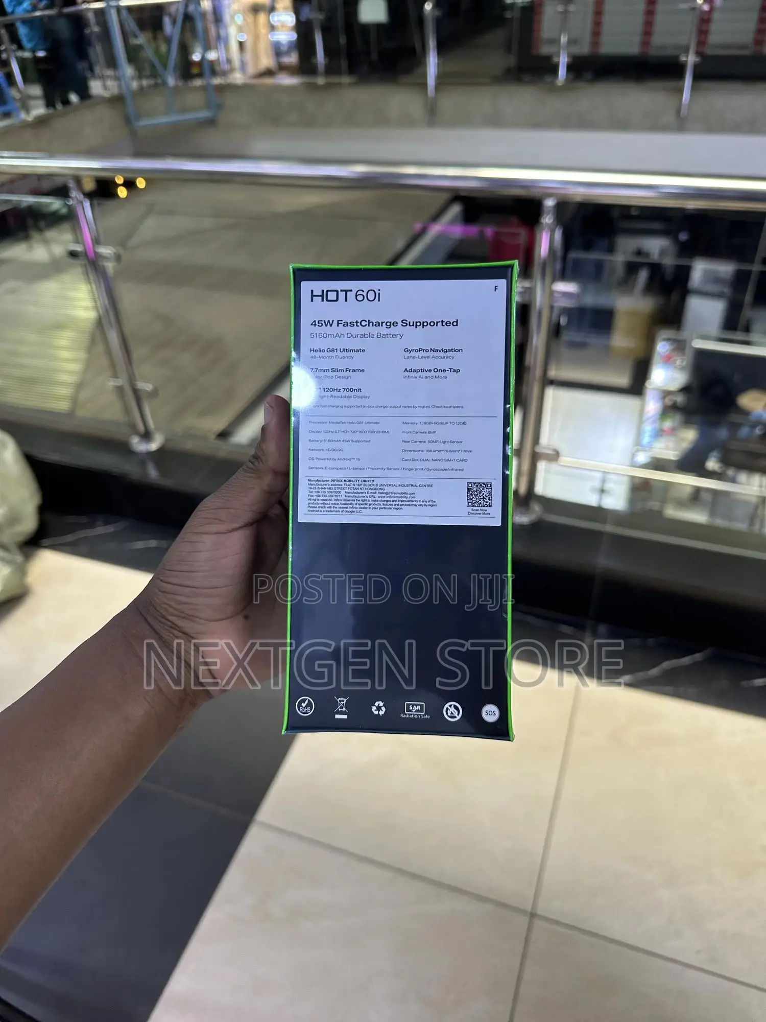 New Infinix Hot 60i 128 GB Black