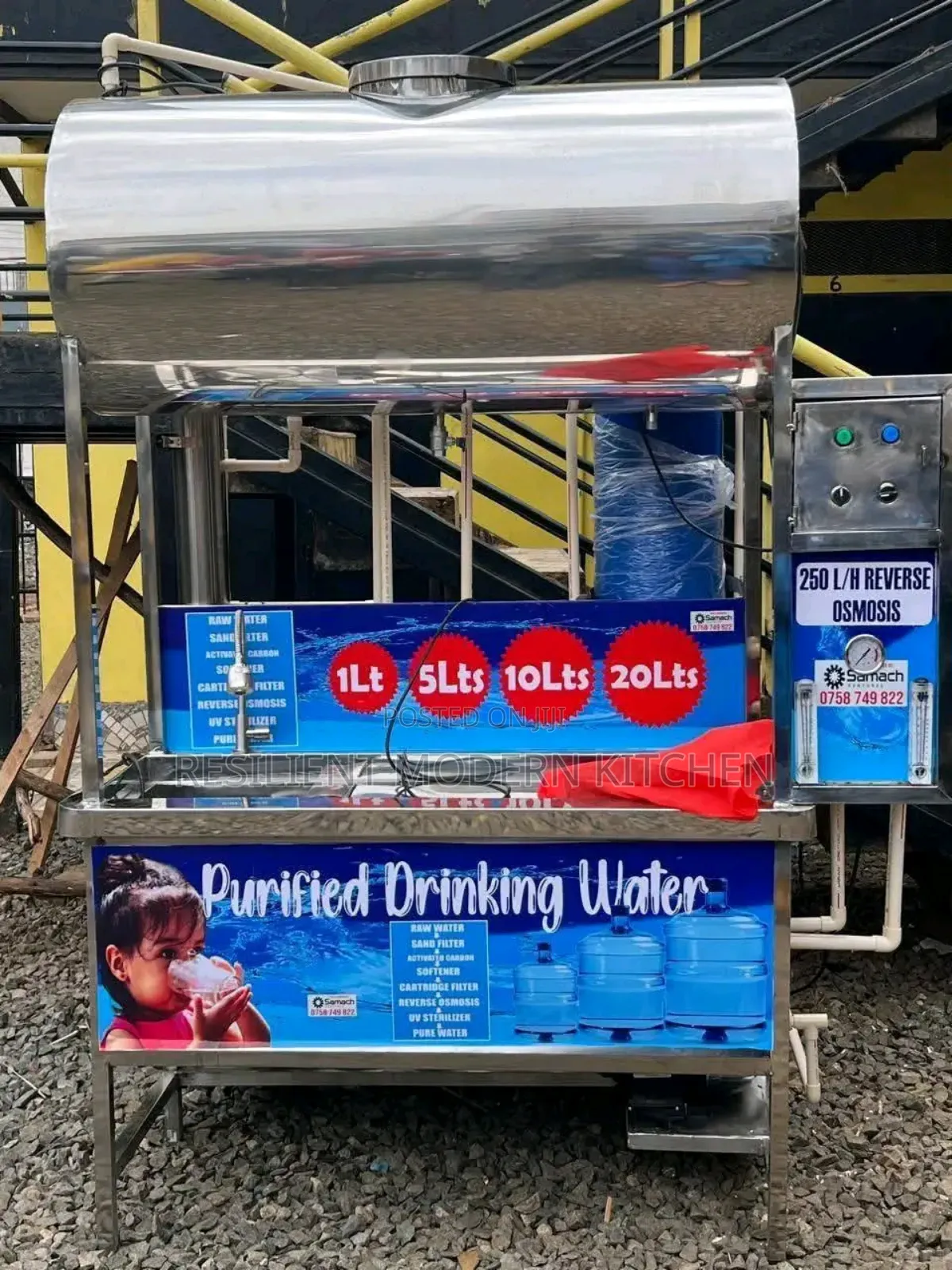 Stainless Steel 250 Litres Water Filling Station