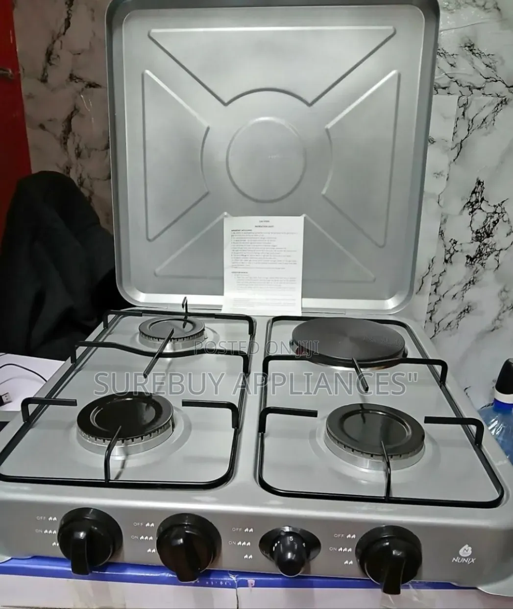 Nunix 3+1 Burner Tabletop Cooker With Electric Hotplate