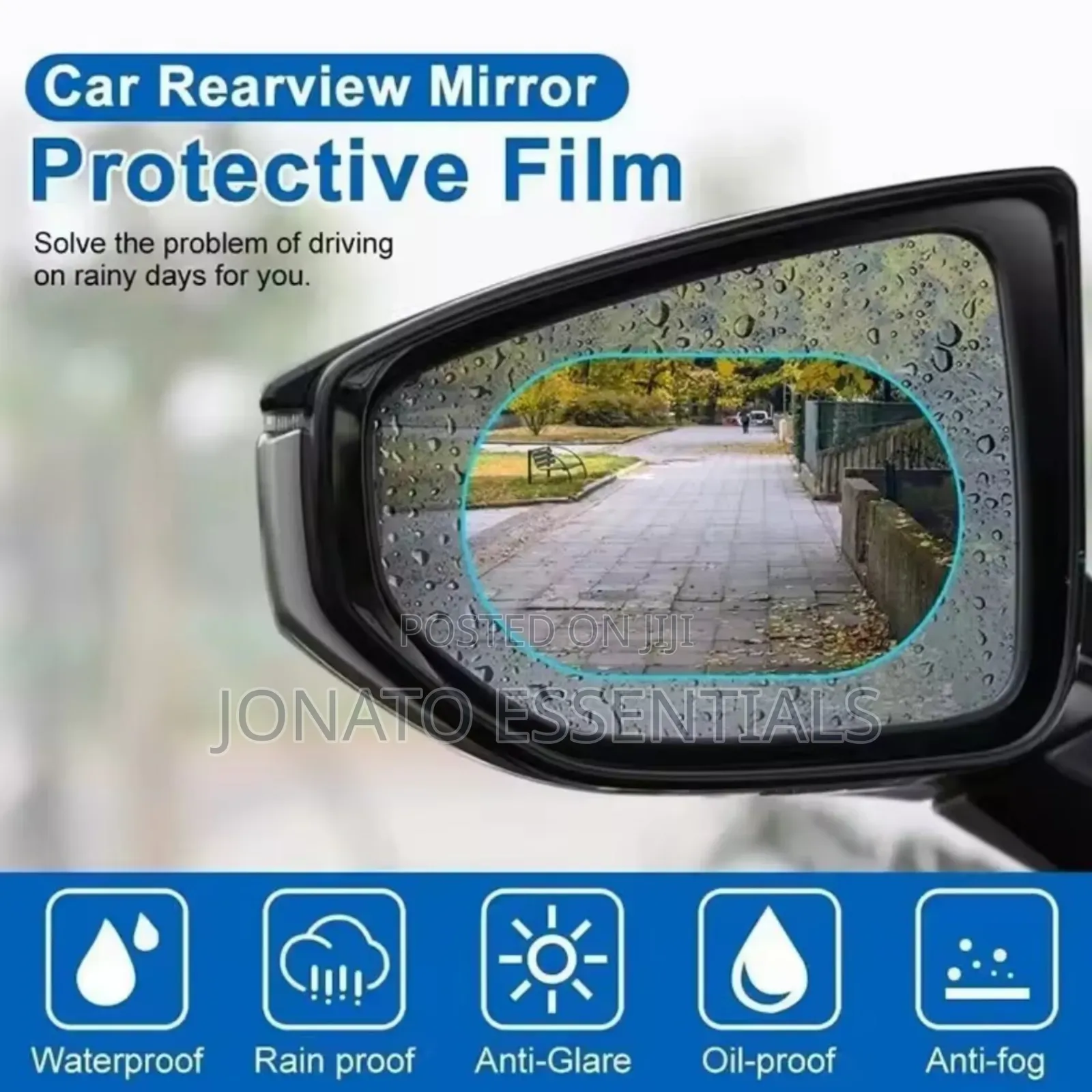 Pair of Car Rearview Mirror Rainproof Film Anti-Fog Waterproof Sticker