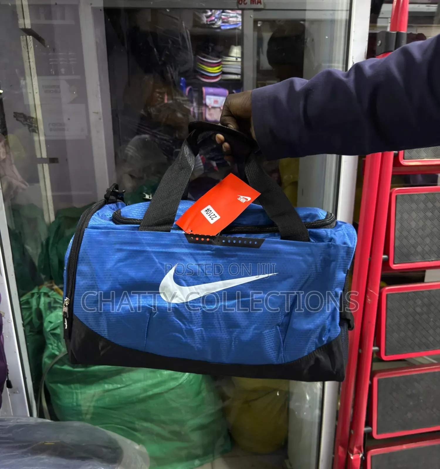 Blue and Black Unisex Nike Stylish Sports Duffle Bags / Gym Bags