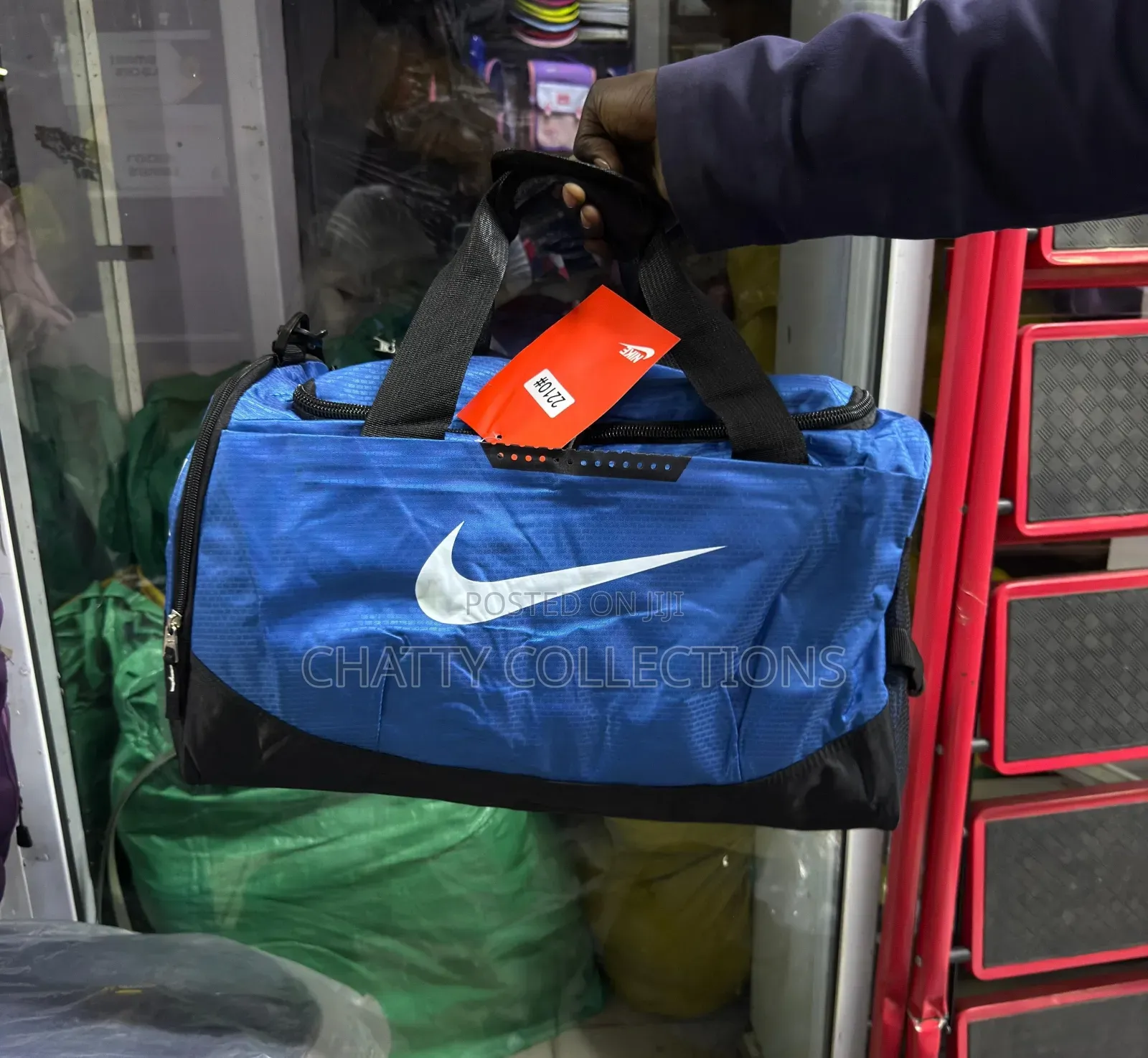 Blue and Black Unisex Nike Stylish Sports Duffle Bags / Gym Bags