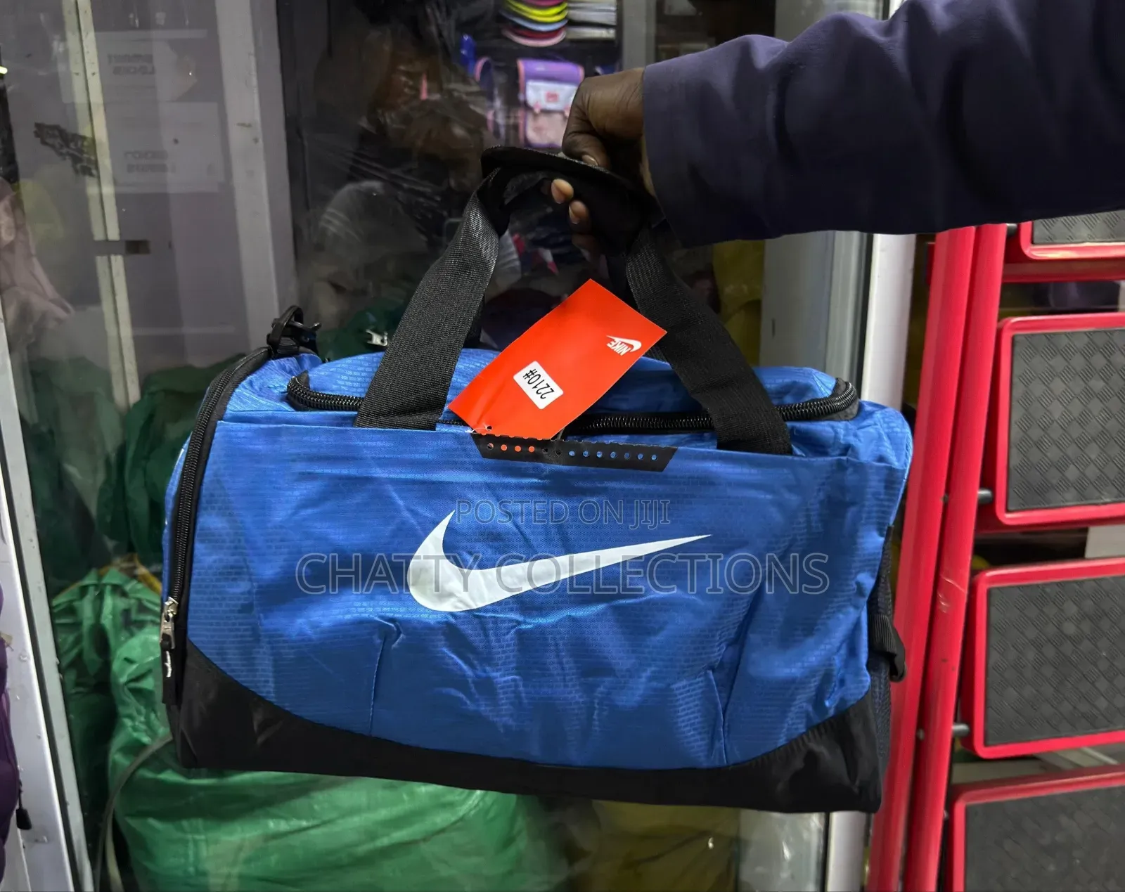 Blue and Black Unisex Nike Stylish Sports Duffle Bags / Gym Bags
