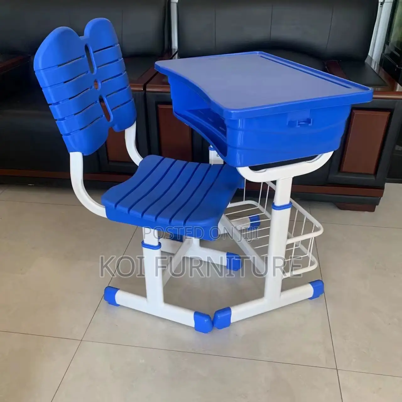 Home Desk; Ergonomic Adjustable Kids Desk Chair Set With Book Storage