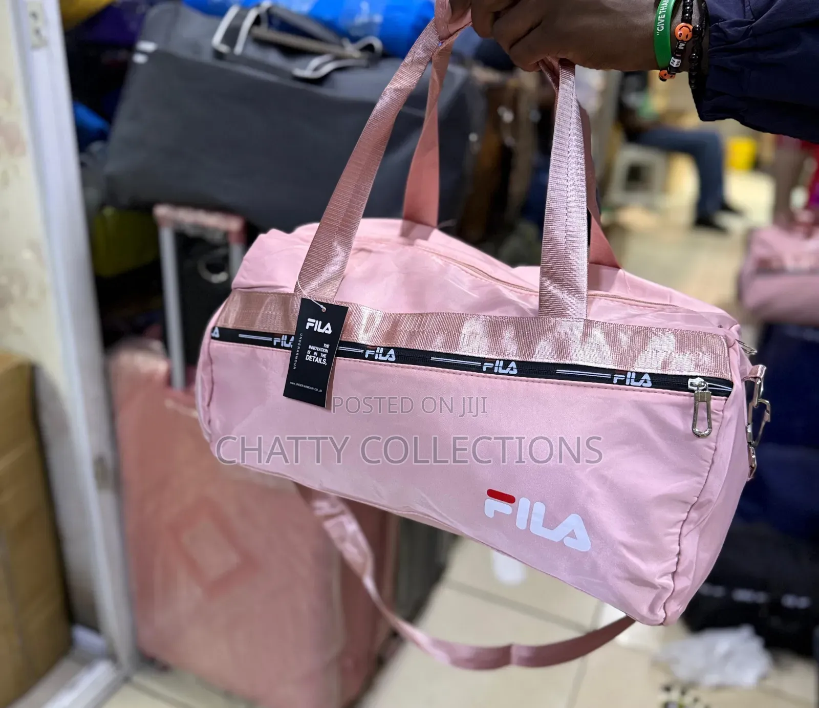 Peach Nike/ Fila Unisex Stylish Duffle /Sports/Gym Bags