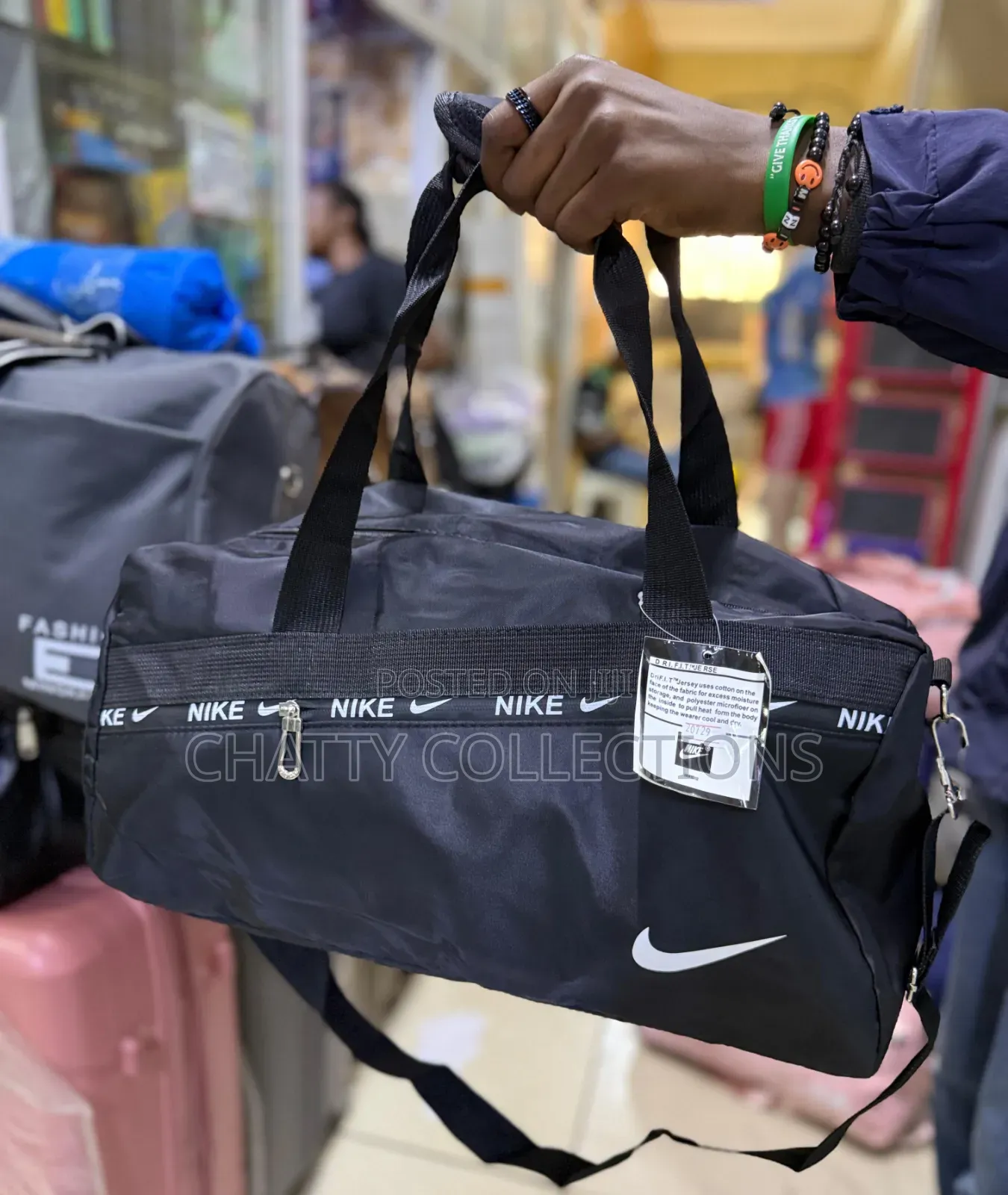 Unisex Black Nike/ Fila Stylish Duffle/Sports /Gym Bags