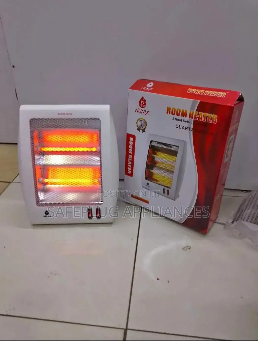 Nunix 800w Quartz Heater Dual Heat Portable Indoor Room Heater