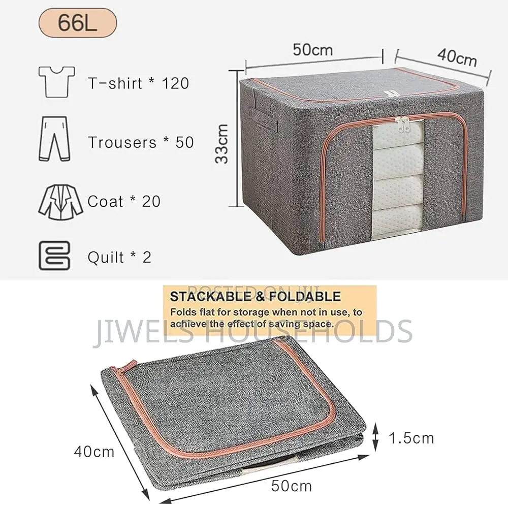 Foldable Metal Frame Clothes Storage Bag