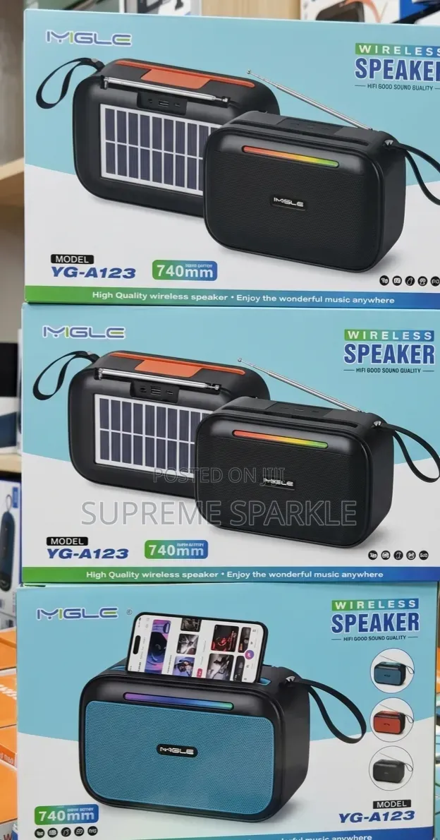 Migle Yg-A123, Solar-Charging Wireless Speaker.