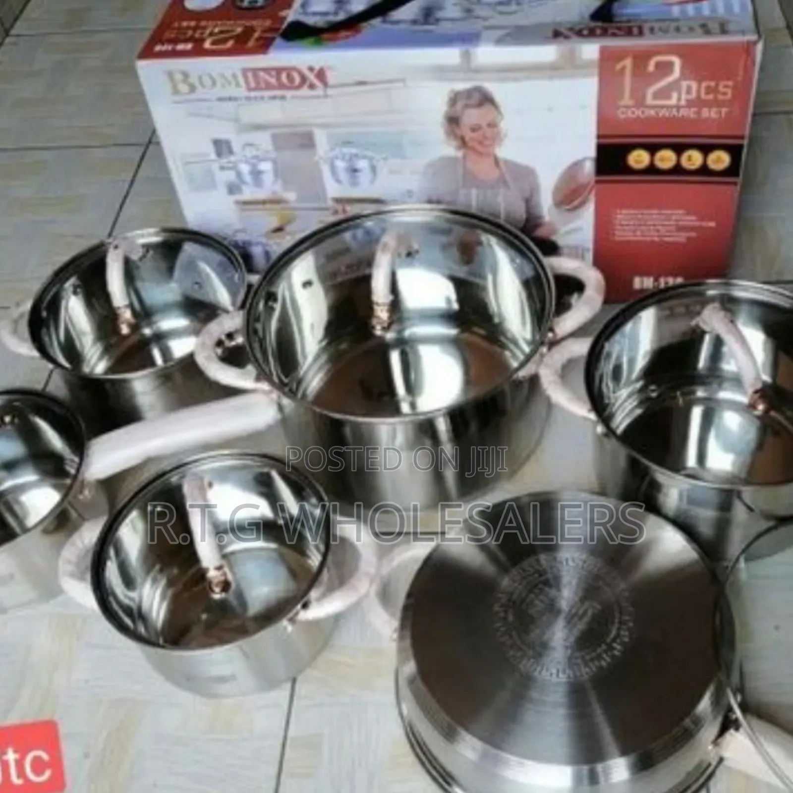 12 Piece Bominox Cookware Set - Stainless Steel Induction Set