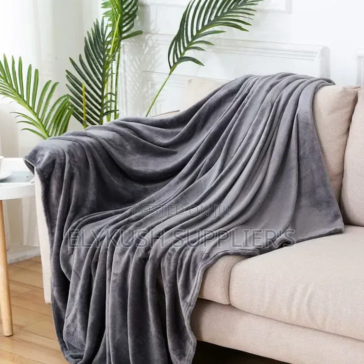 Grey Soft Fleece Throw Blanket