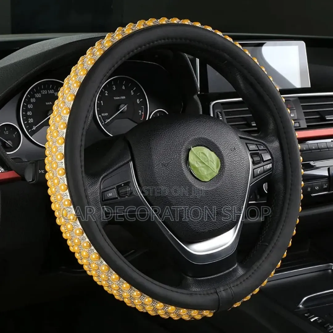 Baije Beaded Rhinestone Anti Slip Grip Steering Cover