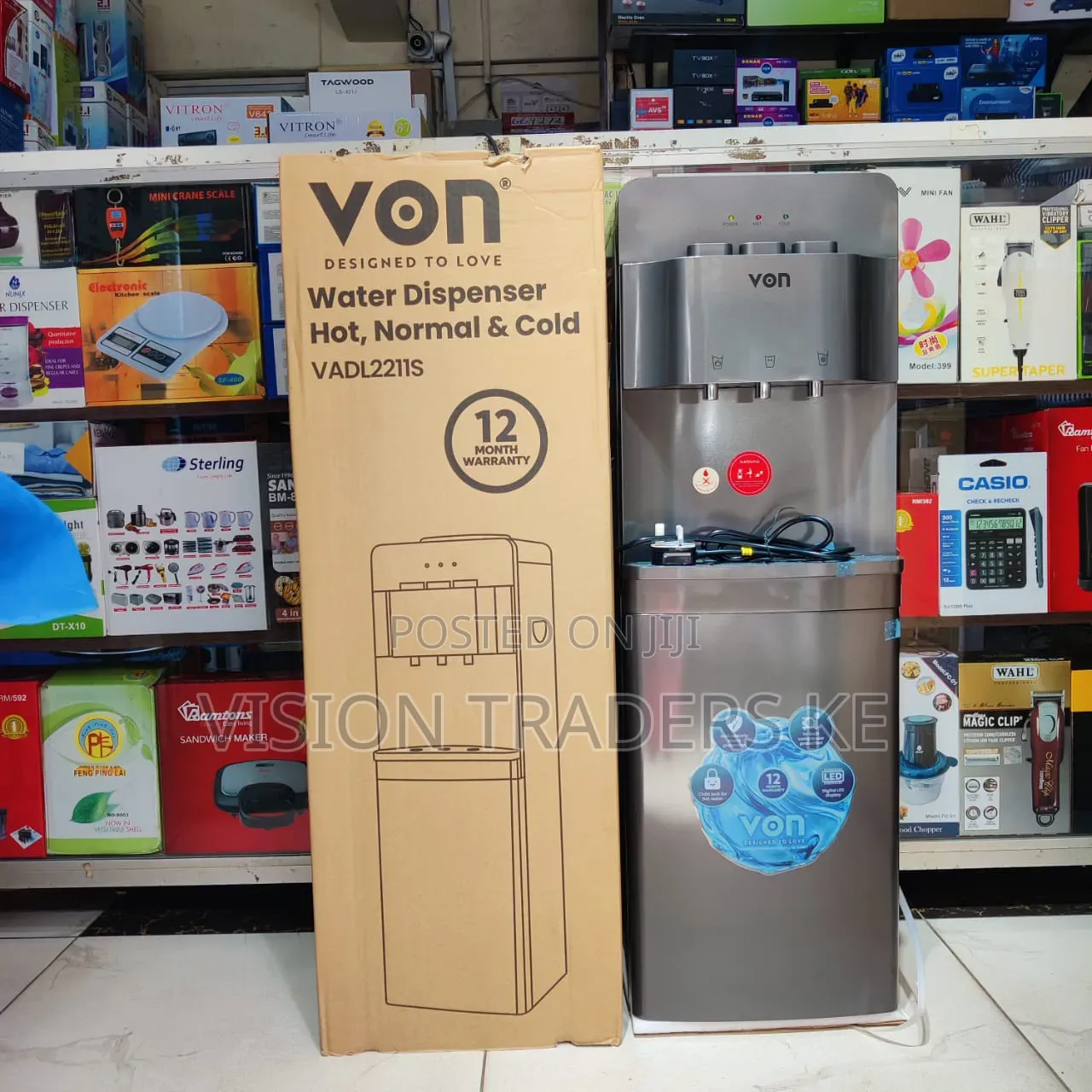 Von Dispenser Hot, Normal and Cold 2211s (Dark Gray) Water Dispenser
