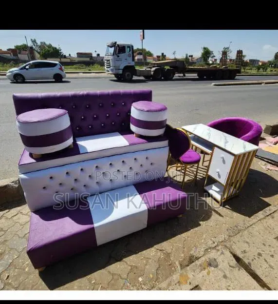 Purple and White Glamorous Parlour Set