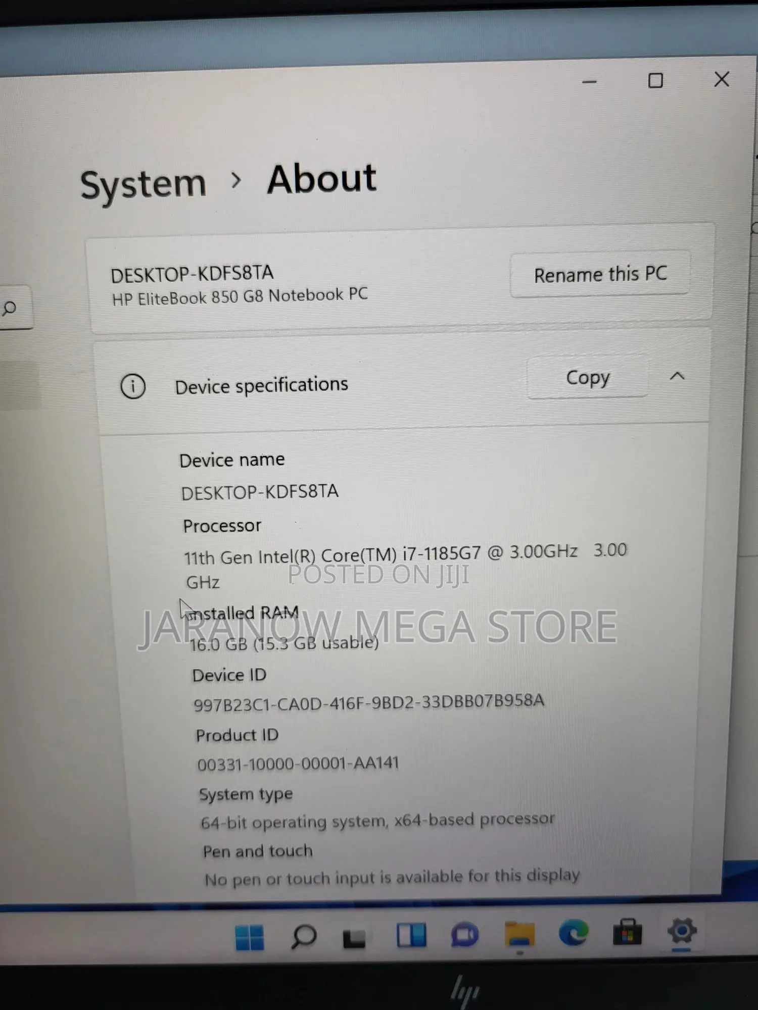 Laptop HP EliteBook 850 G8 16GB Intel Core i7 SSD 256GB