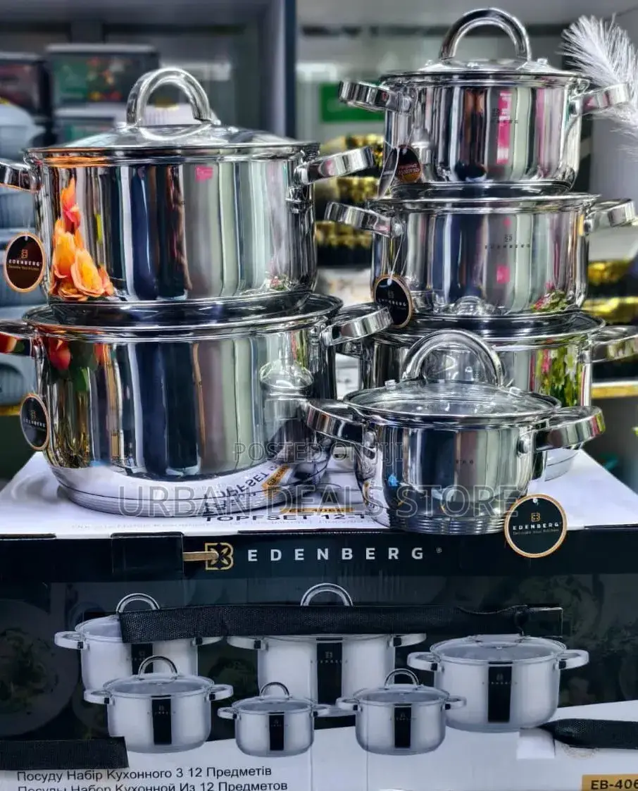 12pcs Edenberg Stainless Steel Cookware Set