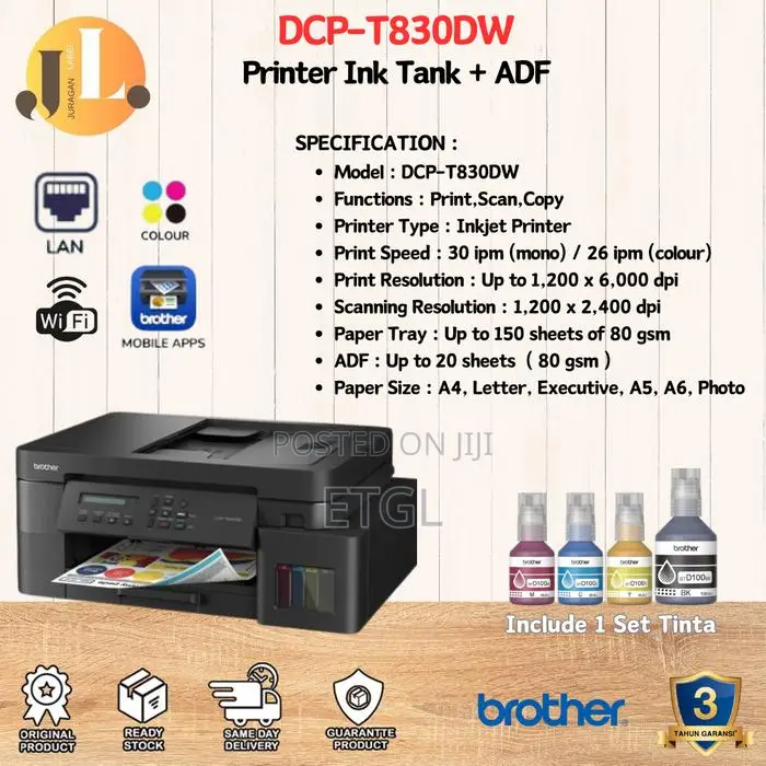 DCP-T830dw Ink Tank Printer.