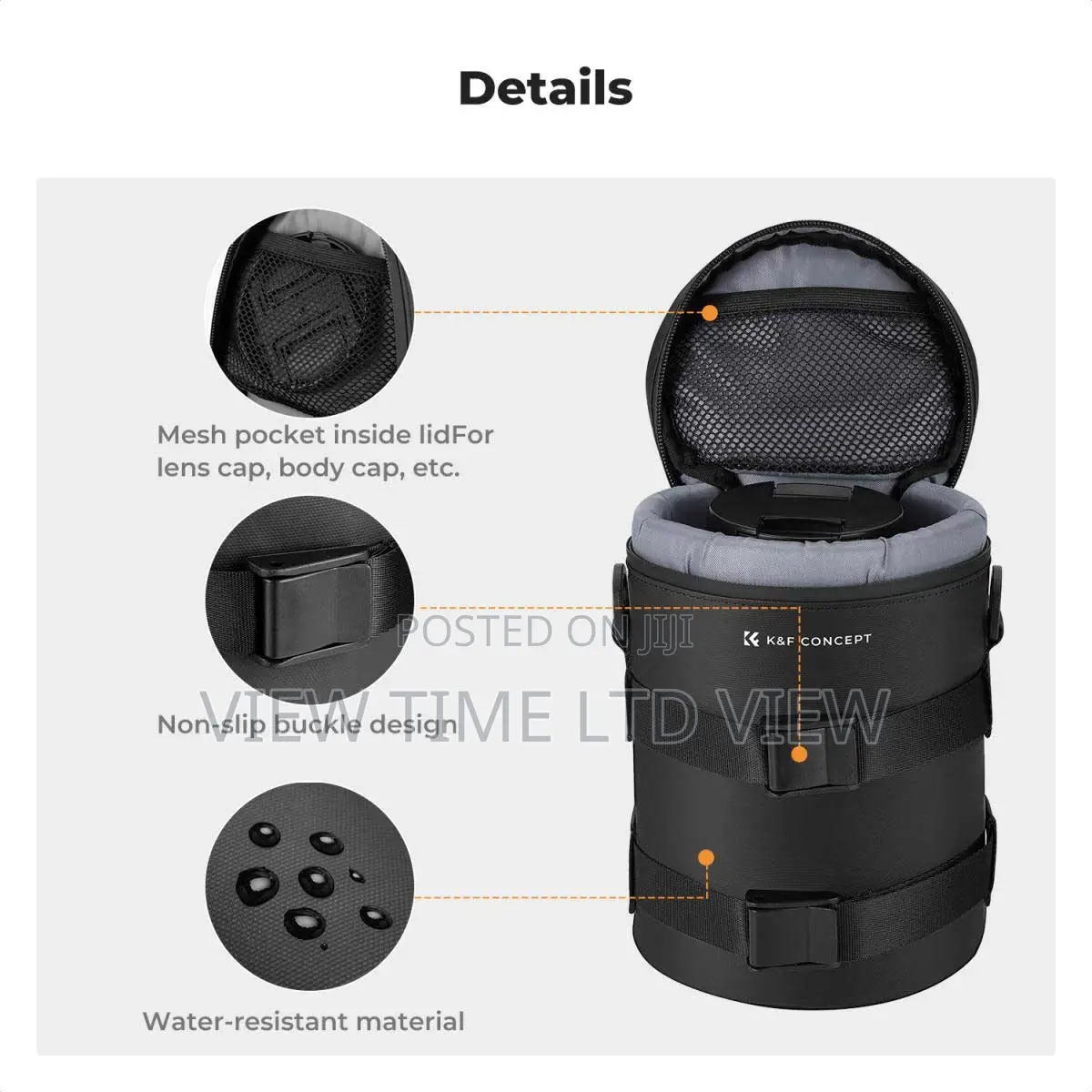 K F Concept Xl Camera Lens Pouch – Below 4.3×8.7 (D X H) – Xl