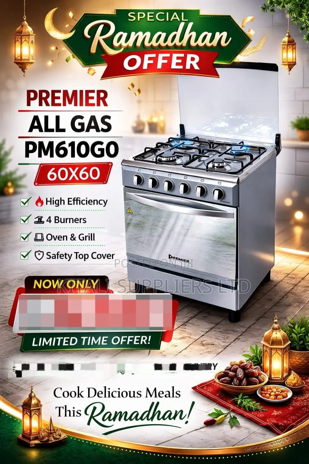 Premier All Gas Pm610go 60x60 Cooker