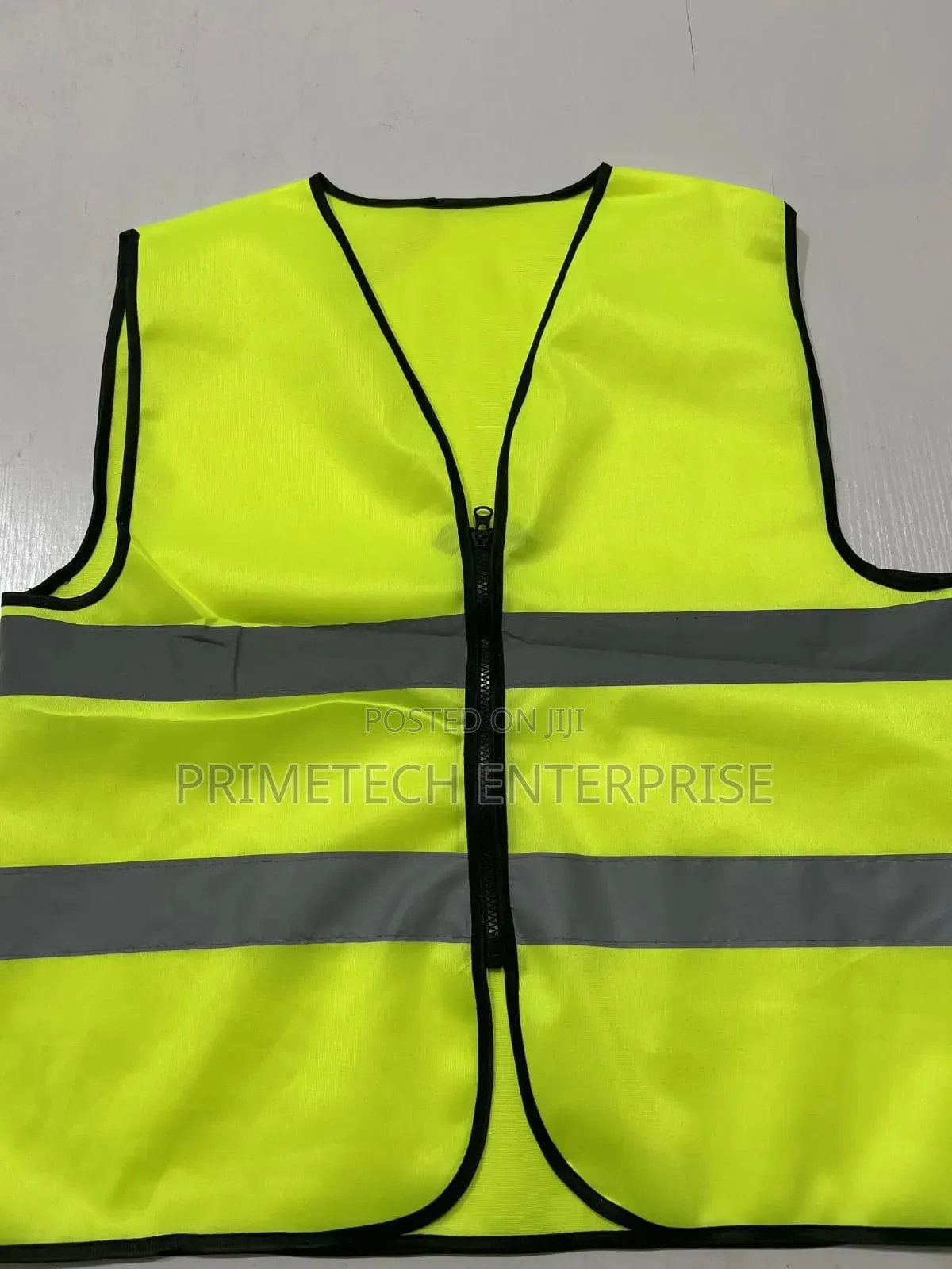 Green Reflective Vest With Zip
