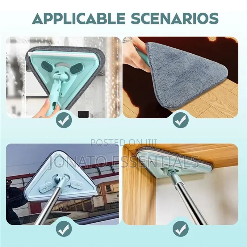 360° Rotating Triangle Mop for Wall, Ceiling Window Cleaning