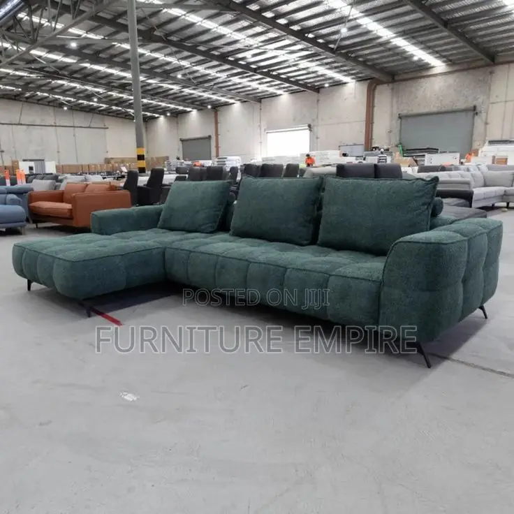 Forest Luxe L- Shaped Tufted Sofa Set
