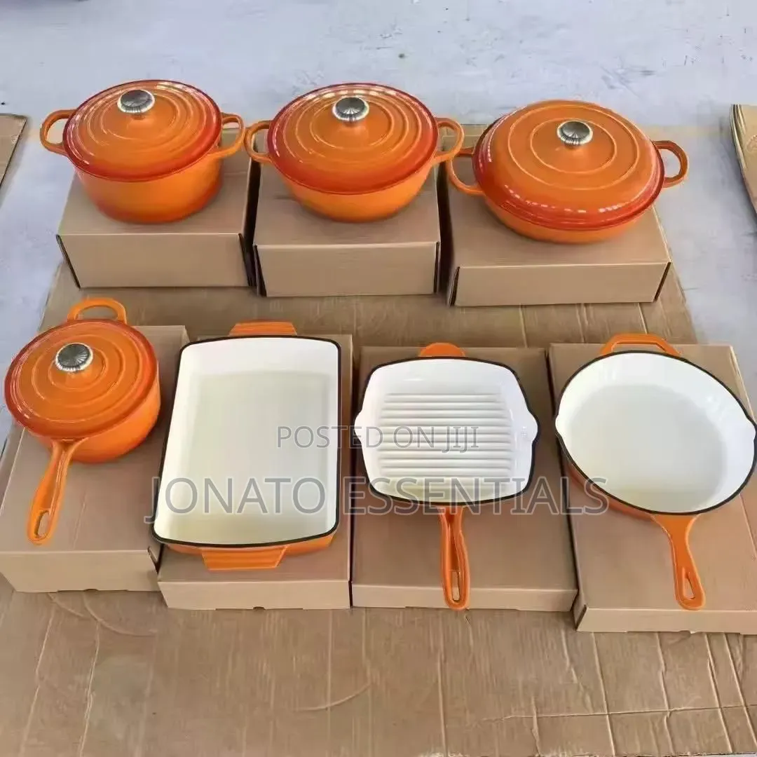 11-Piece Heavy Duty Enamel Cast Iron Cookware Set + Lids