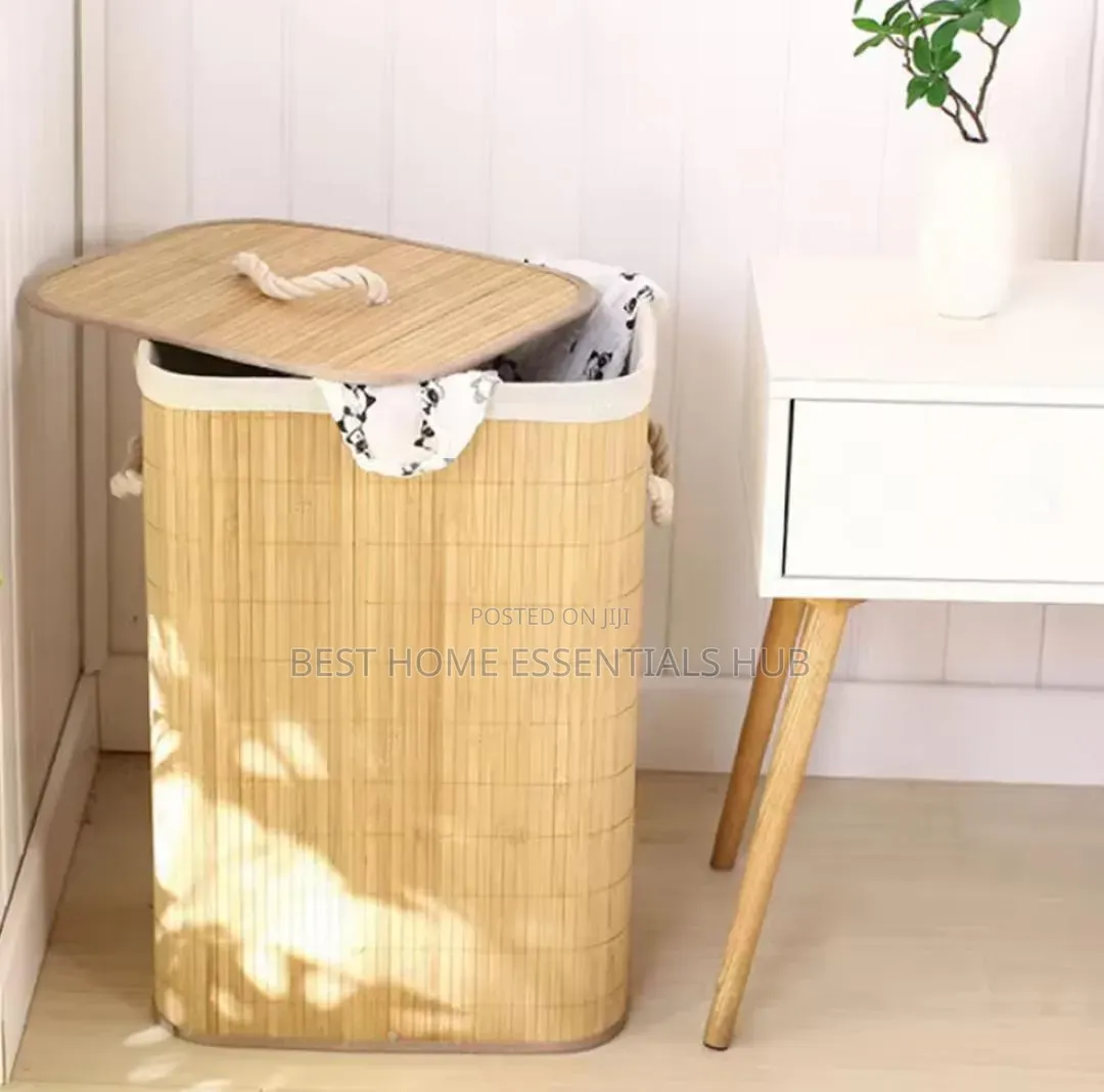 *Large Capacity Eco-Friendly Bamboo Laundry Basket
