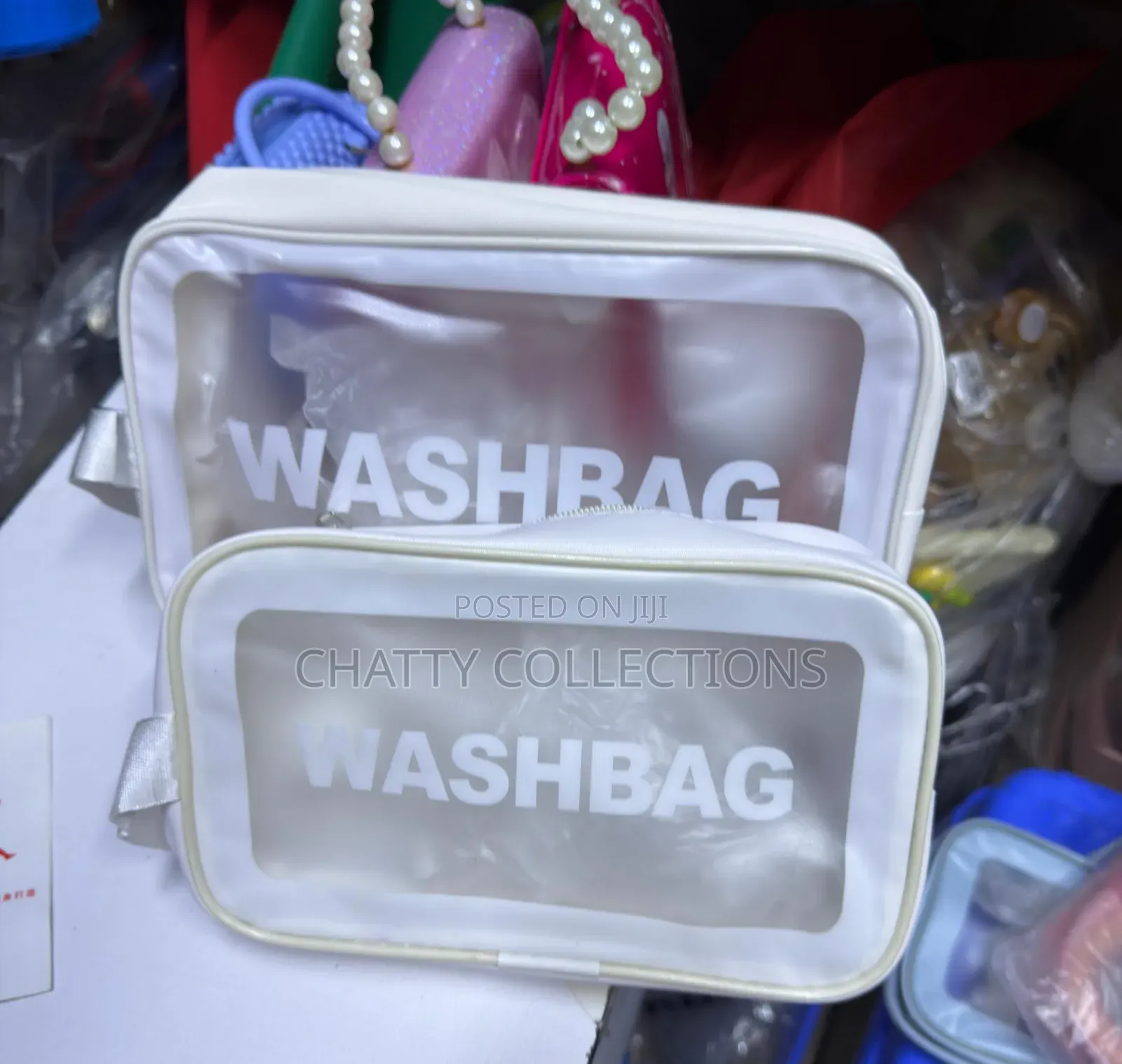 White 2 in 1 Transparent Wash Bag Set / Makeup Bag