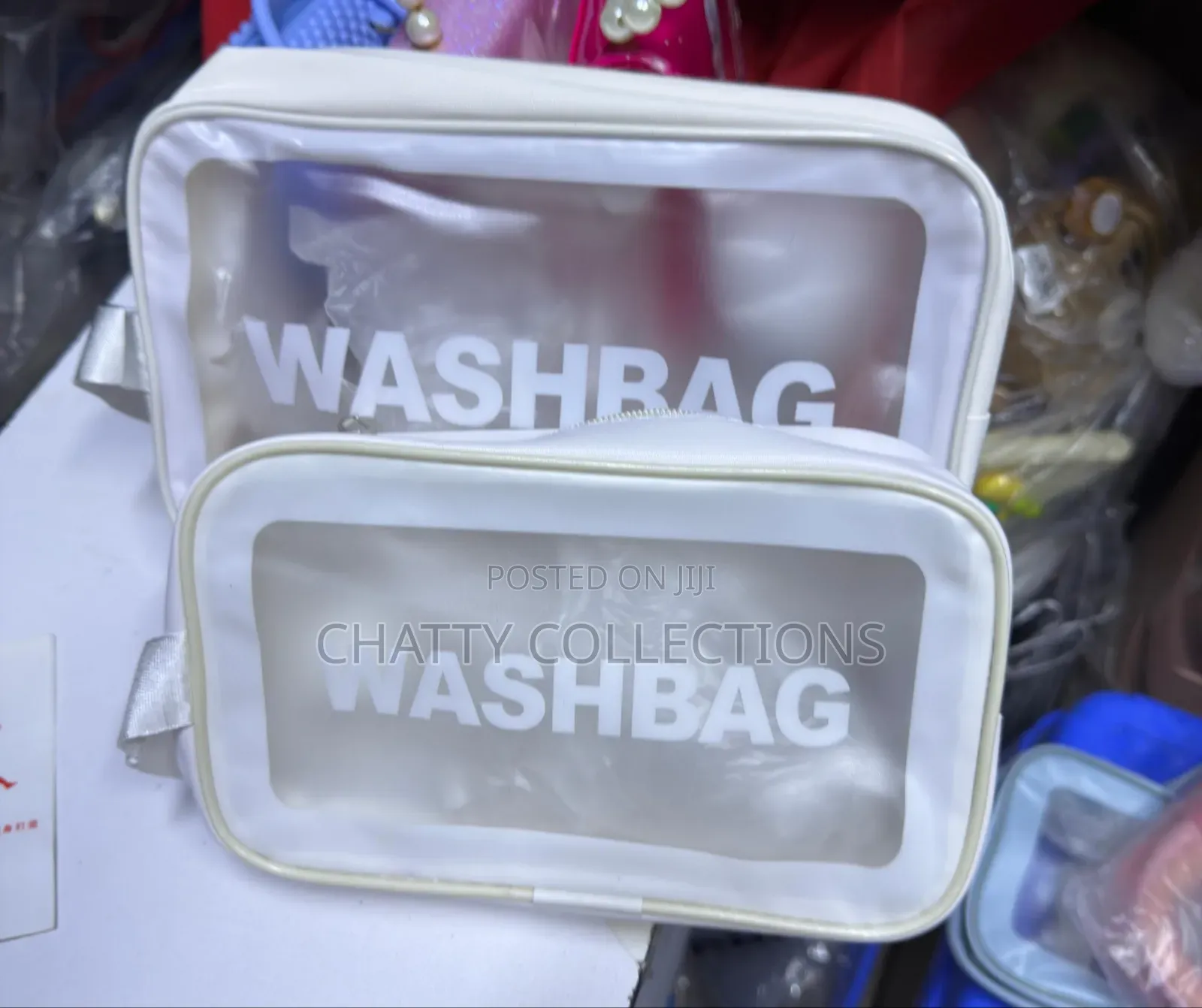 White 2 in 1 Transparent Wash Bag Set / Makeup Bag