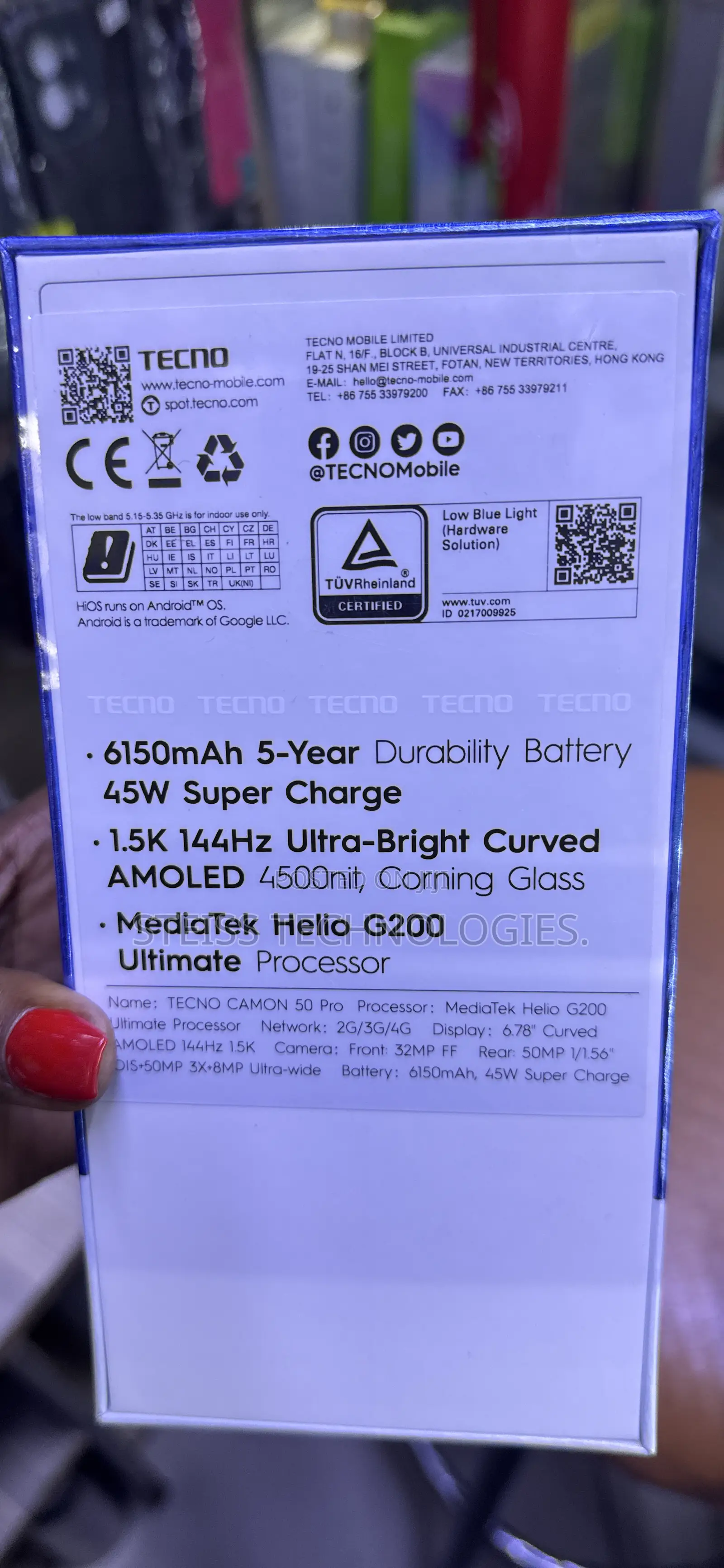 New Tecno Camon 50 256 GB Black