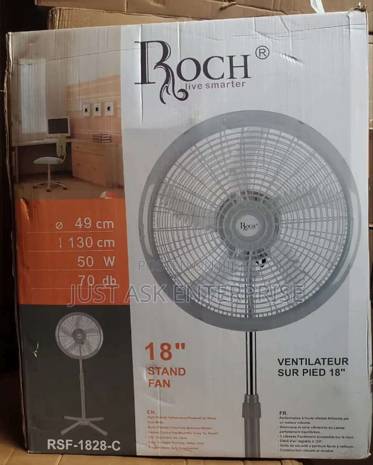 18 Inches Roch Adjustable Standing Fan - 5 Blades