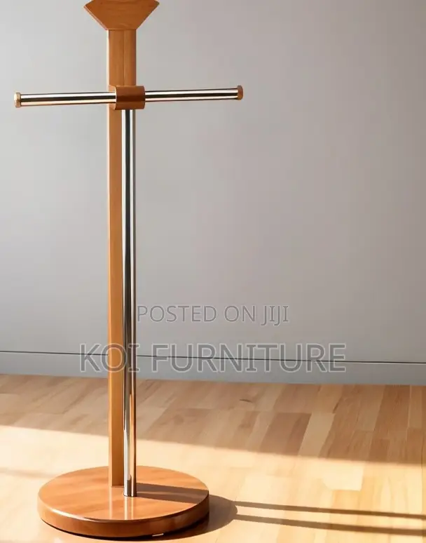 Dressers; Wooden Brown Long Coat Hat Hangers