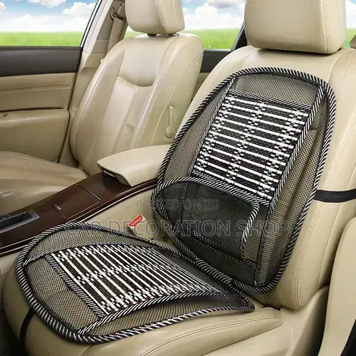 Breathable Mesh Bamboo Chips Natural Curve Spine Car Seat Beaded Cover