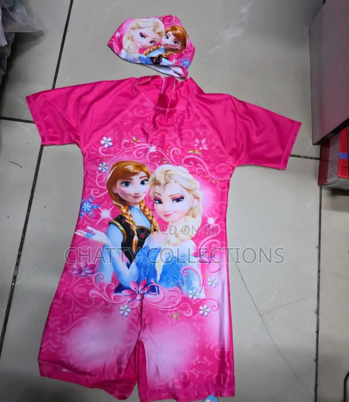 Cartoon Themed Swimming Costumes for Girls With Swimming Cap