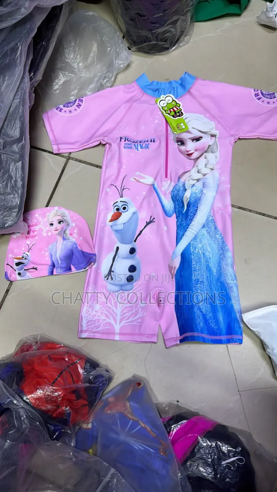 Cartoon Themed Swimming Costumes for Girls With Swimming Cap