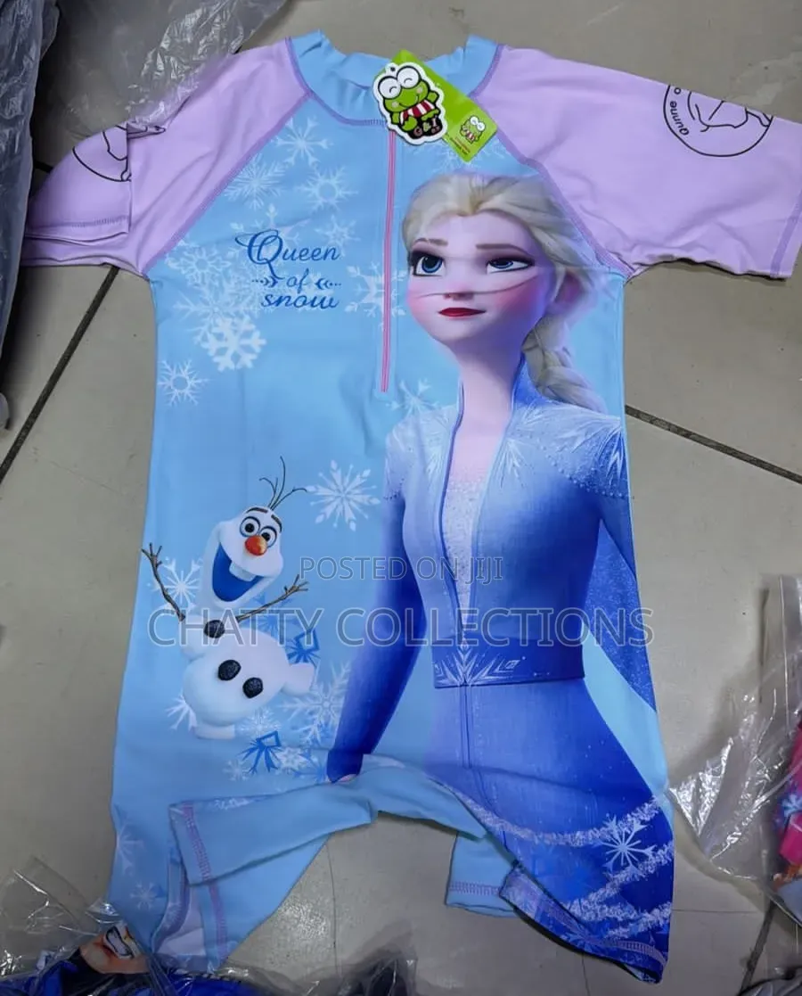 Cartoon Themed Swimming Costumes for Girls With Swimming Cap