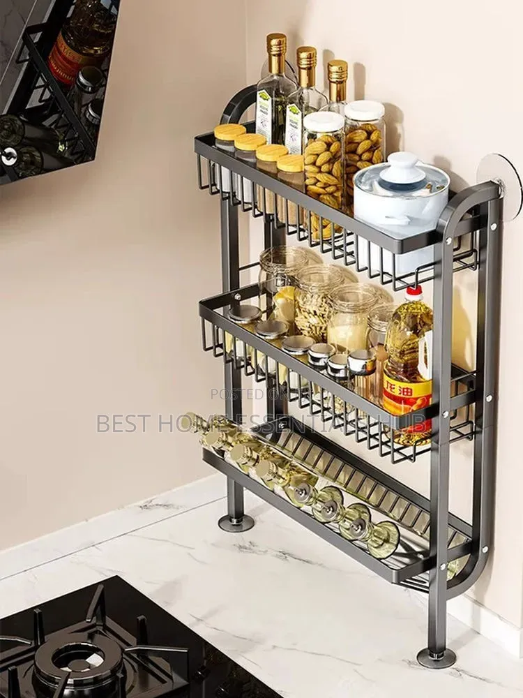 *3-Tier Wall-Mounted Kitchen Storage Rack