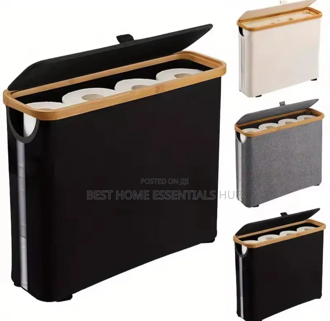 *Slim Bathroom Storage Cabinet With Bamboo Lid