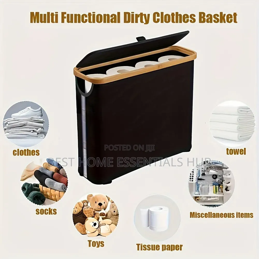 *Slim Bathroom Storage Cabinet With Bamboo Lid