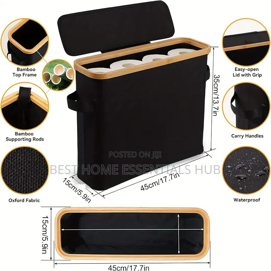 *Slim Bathroom Storage Cabinet With Bamboo Lid