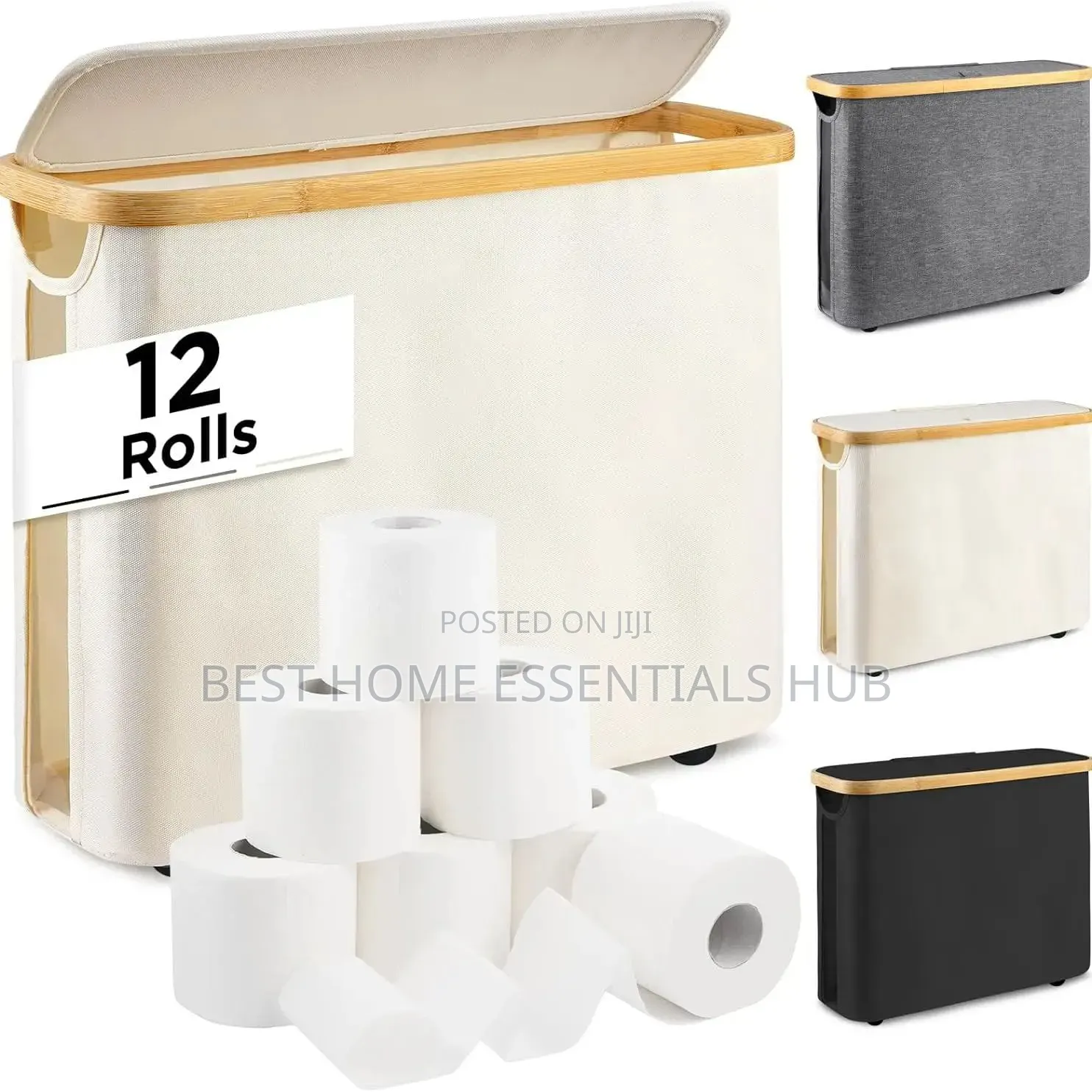 *Slim Bathroom Storage Cabinet With Bamboo Lid