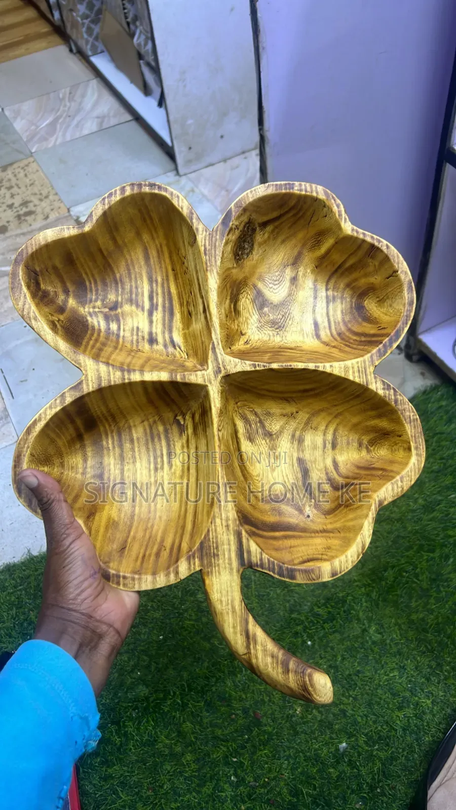 Partitioned Butterfly Shaped Wooden Plate