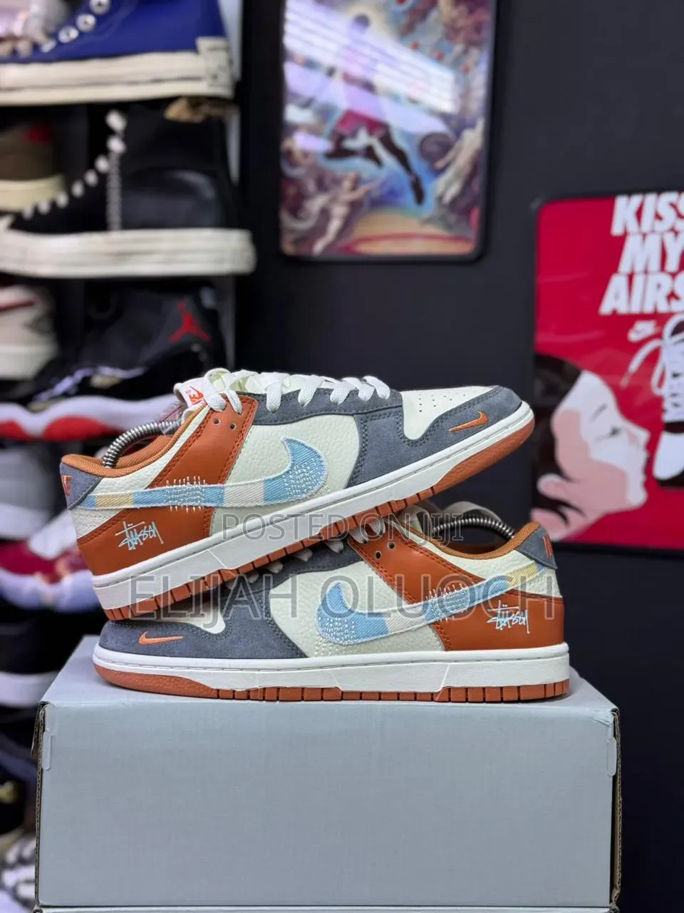 Nike Sb Dunk Stussy Grey Orange. 
Sizes :_37 38 39 40 41 42 43 44 45_